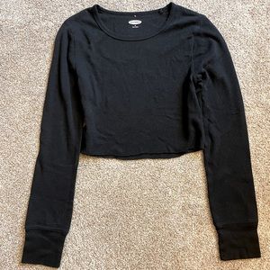 Black cropped long sleeve